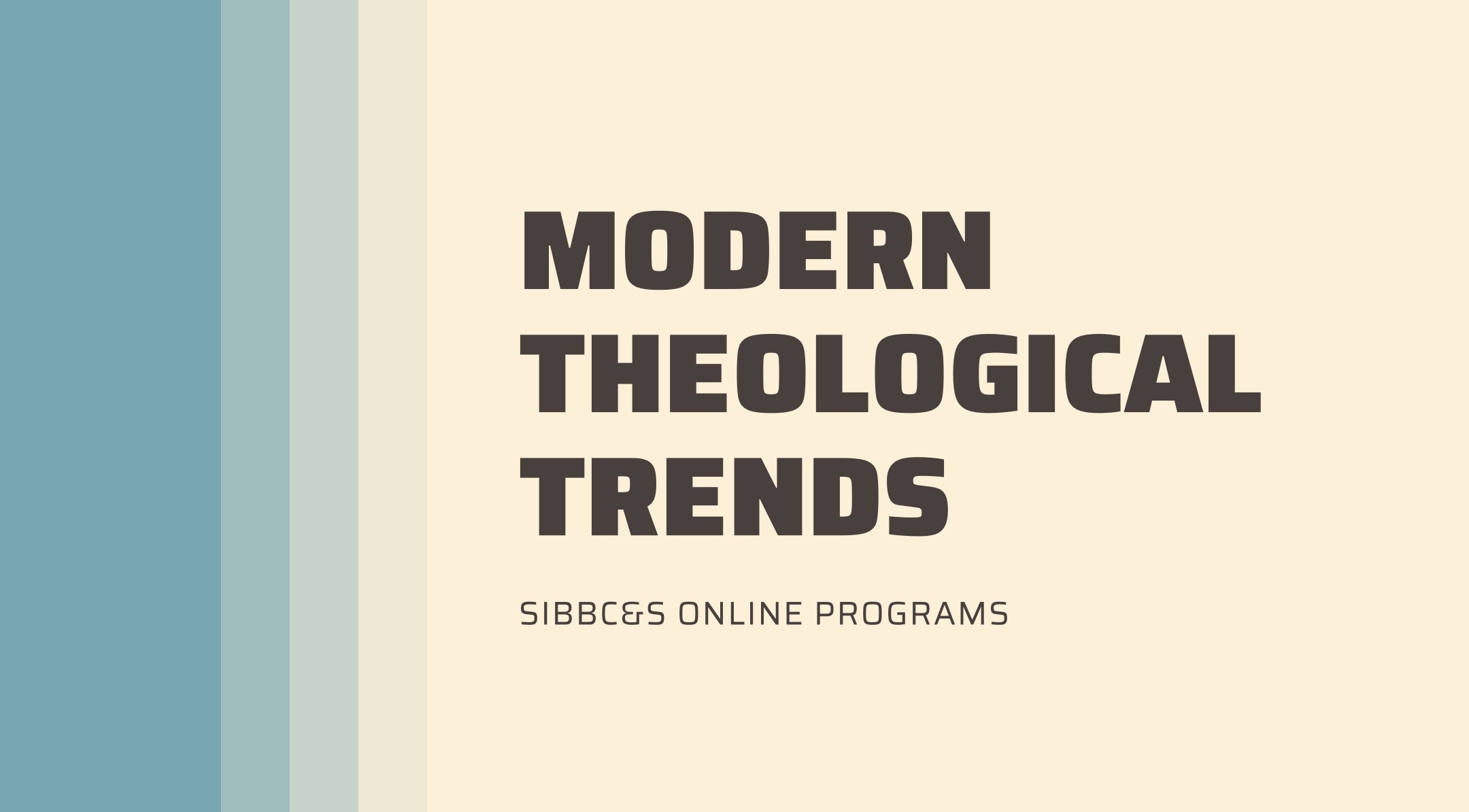 Modern Theological Trends